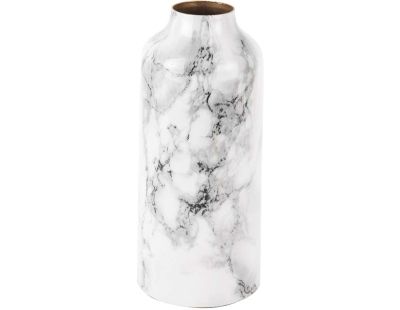 Vase effet marbre Marble straight 9 x 20 cm (Blanc)