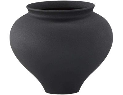 Vase en grès Rellis 11x18 cm (Noir)