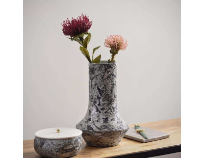 Vase en métal Mosaic Marble (Blanc)