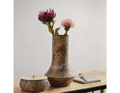 Vase en métal Mosaic Marble (Marron)