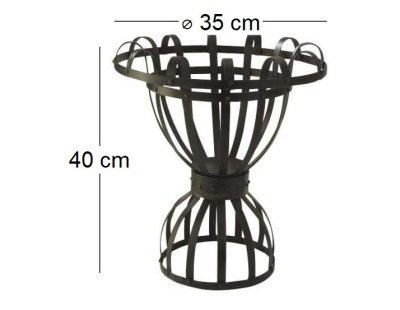 Vase en métal noir ajouré