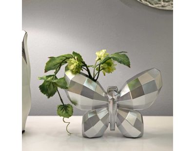 Vase en polyrésine argenté Butterfly 22.5 x 8 x 15 cm