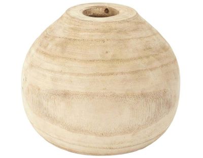 Vase rond en bois de bancoulier (Rond)