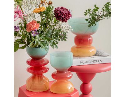 Vase en verre Summer Vibes (Taille 1 : 12,5 x 20,5 cm)