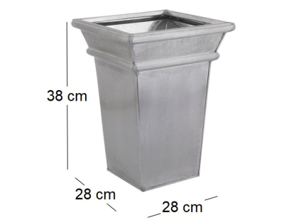 Vase en zinc brossé (28 x 28 x 38 cm)