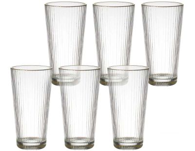 Verres striés liseré doré (Lot de 6) (40 cl)