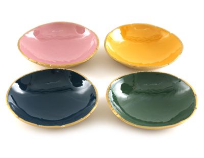Vide-poches en métal coloré 18.5 x 6.5 cm (Jaune)