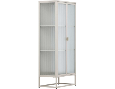 Vitrine en acier 70 x 40 x 160 cm Garis (Beige)