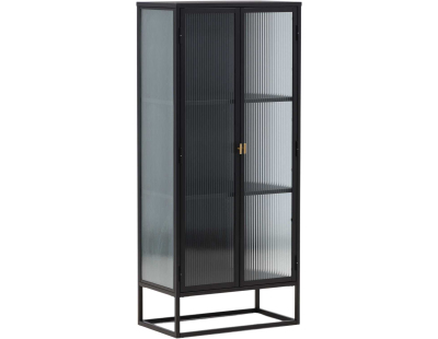 Vitrine en acier 70 x 40 x 160 cm Garis (Noir)