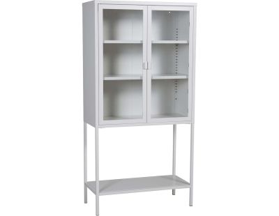 Vitrine en acier 2 portes Misha (Blanc)