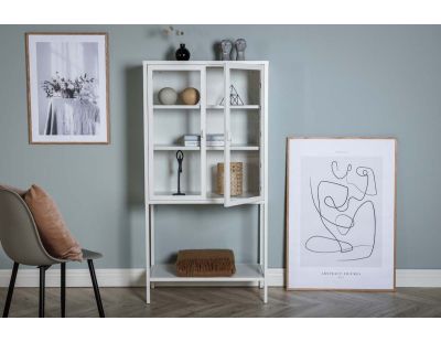 Vitrine en acier 2 portes Misha (Blanc)
