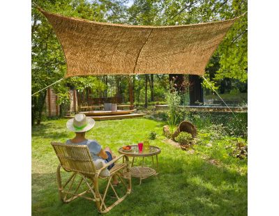 Voile d'ombrage rectangulaire en fibre de coco (3 x 2 m)