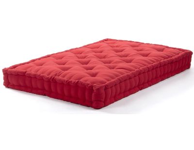 Coussin de palette en coton coloré 120 x 80 cm (Rouge)