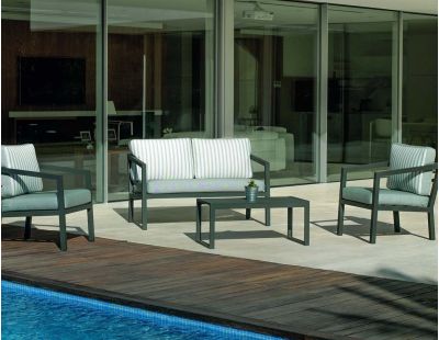 Salon de jardin détente en aluminium 5 personnes Praga