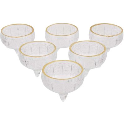 Lot De 6 Gros Boutons Vintage Orange à Liseré Doré - 2,7 Cm De Diamètre - Occasion, France