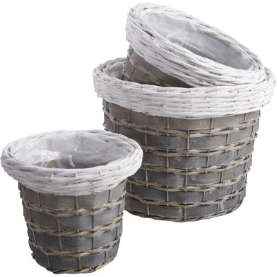 Lot De 3 Cache-pots En Osier Vintage – Déco Nature Et Bohème