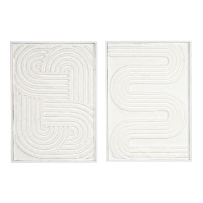 Lot de cadres photo style rustique blancs en bois massif, Bois, Weiss, 3er Set 15x15 cm