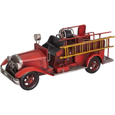Carina's Collection Modèle de camion de pompiers en métal, figurine vintage en métal