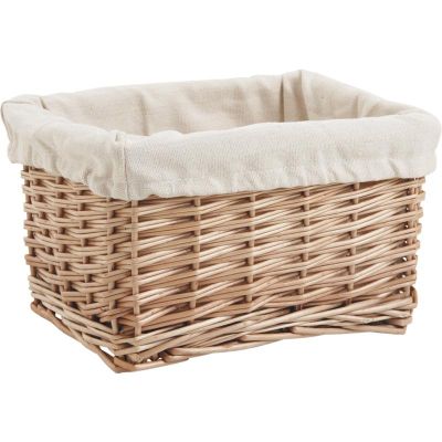 Panier Rectangulaire En Osier Avec Anse - 44 X 28 X 32 Cm - Rangement Déco Nature