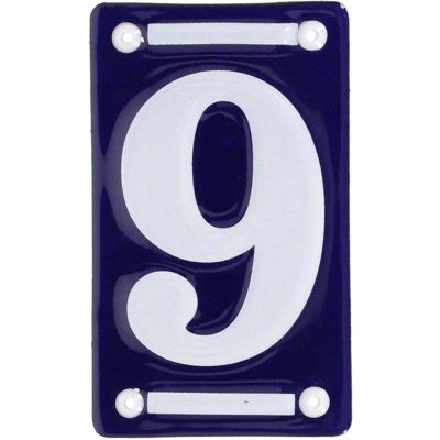 Plaque De Maison émaillée – Numéro 66 – Bleu – 150x100 Mm – Métal Forme Maison