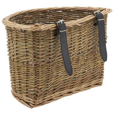 Panier De Vélo En Osier Tressé Pour Guidon - Grande Capacité Avec Filet De Serrage - Pour Animaux, Courses, Livres