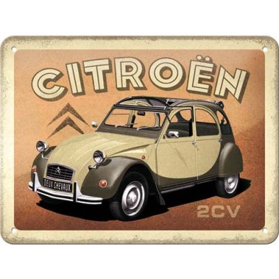 Plaque Métal Publicitaire émaillée 30x40cm - Citroën 2CV Dubonnet, Relief, NEUVE
