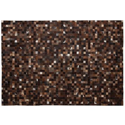 Tapis en peau de vache véritable marron et blanc 180x220 cm | Leroy Merlin