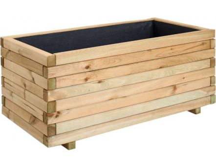 Bac à fleurs rectangle en Pin Stockholm (100 x 50 x 43 cm)