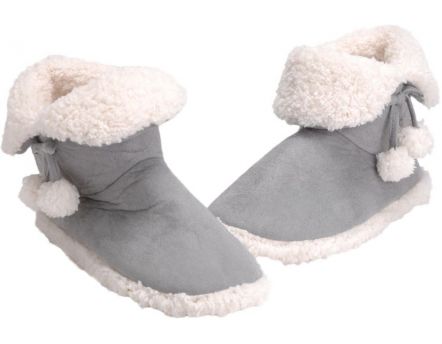 Chaussons Pompons tout doux pointure 37/38 (Gris)