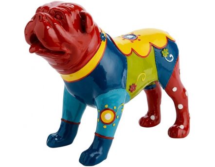 Chien bull déco en polyrésine Crazy (Multicolore)
