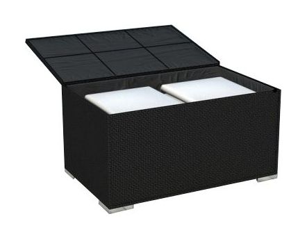 Coffre de jardin résine tressée noire Coffre de jardin résine tressée noire