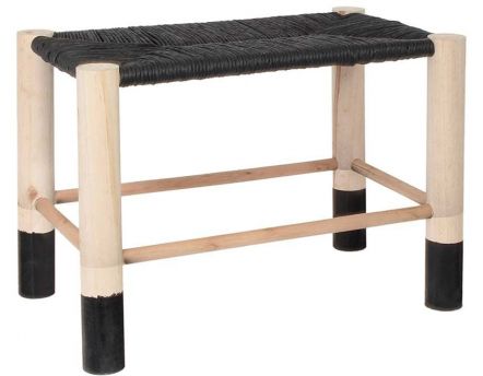 Petit banc tendance pieds teintés (Noir)