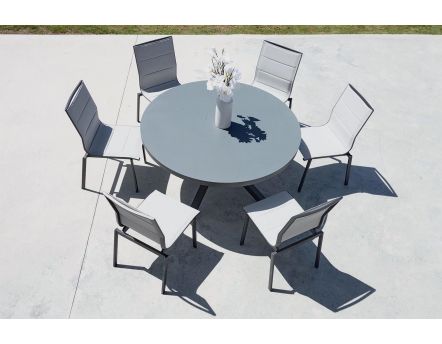 Salon de jardin table ronde + 6 chaises Provence