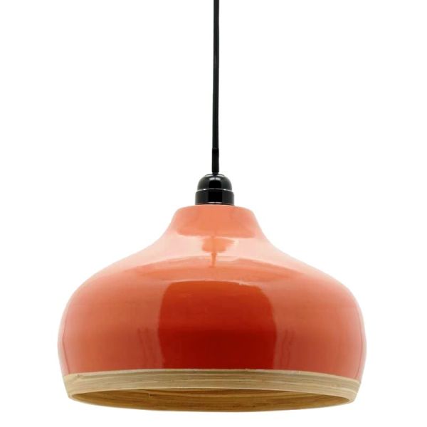 Abat-jour luminaire en bambou laqué