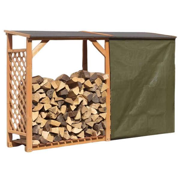 Abri bûches en bois coloris miel - 5