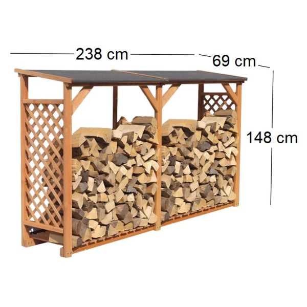 Abri bûches en bois coloris miel - IDE-0102