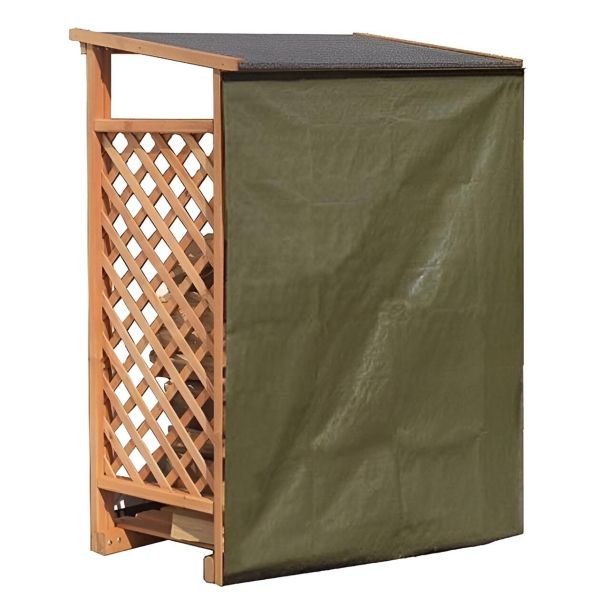 Abri bûches en bois coloris miel - 390