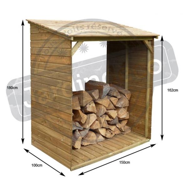 Abri bûches en bois avec plancher Tim - CIH-0112