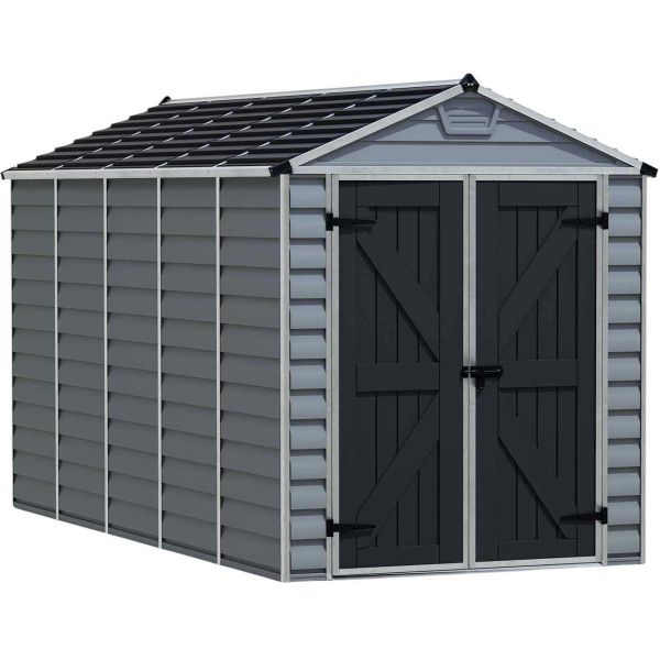 Abri de jardin en aluminium et polycarbonate gris et noir Skylight