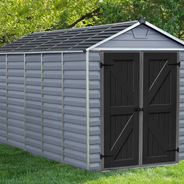 Abri de jardin en aluminium et polycarbonate gris et noir Skylight - Canopia by Palram