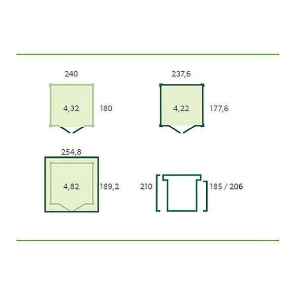 Abri de jardin en bois 4.32 m² visby (sans option)