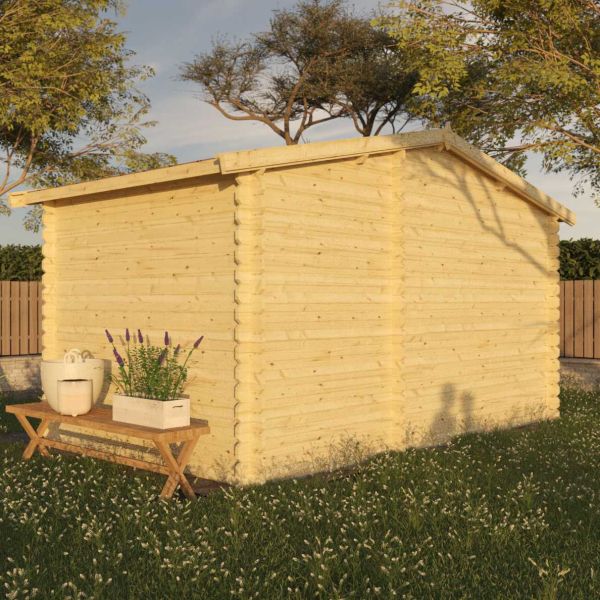 Abri de jardin en épicéa 2 espaces double pente 7.30 m2 Aster - EDE-0400