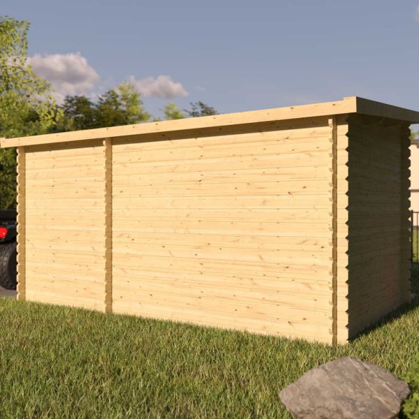 Abri de jardin en épicéa 2 espaces mono-pente 7.30 m2 Aster - EDE-0401