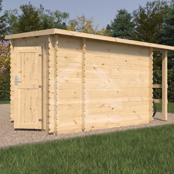 Abri de jardin en épicéa mono pente 4.90 m2 avec appentis Vilano - 1939