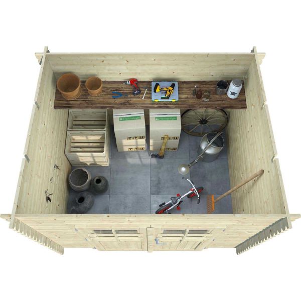 Abri de jardin en épicéa mono pente 3.91 m2 - EDE-0399