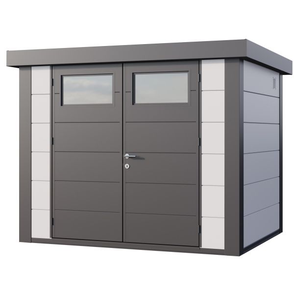 Abri de jardin moderne en acier porte double 5,6 m² Eleganto 2721