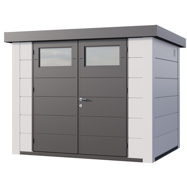 Abri de jardin moderne en acier porte double 5,6 m² Eleganto 2721