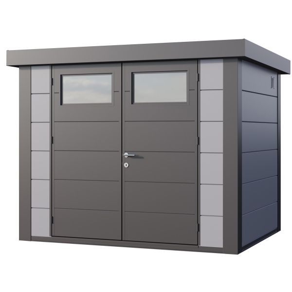 Abri de jardin moderne en acier porte double 5,6 m² Eleganto 2721