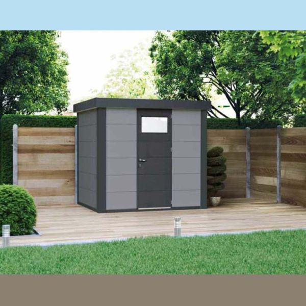 Abri de jardin moderne en acier porte simple 5,7 m² Eleganto 2424 - TELLURIA