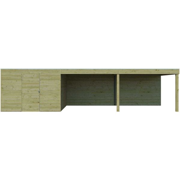 Abri de jardin traité 300 x 300 cm Qube - GARDENAS